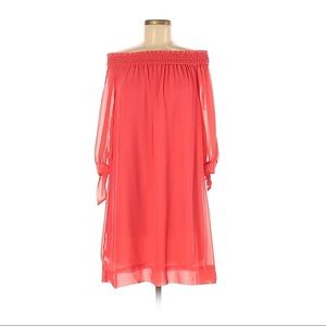 NY and Co. off the shoulder chiffon shift dress
